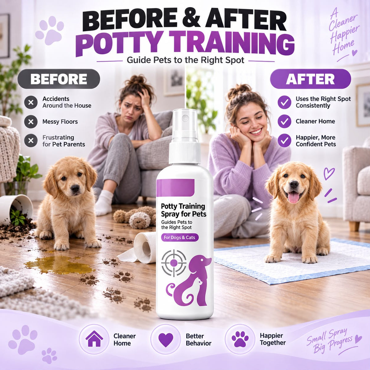 Potty Training Spray ! Guides pets, safe & easy spray. Cleaner home – grab yours! Choice deal Nepal